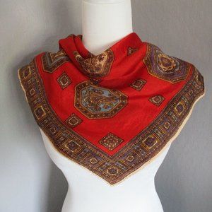 Red medallion 1960's scarf